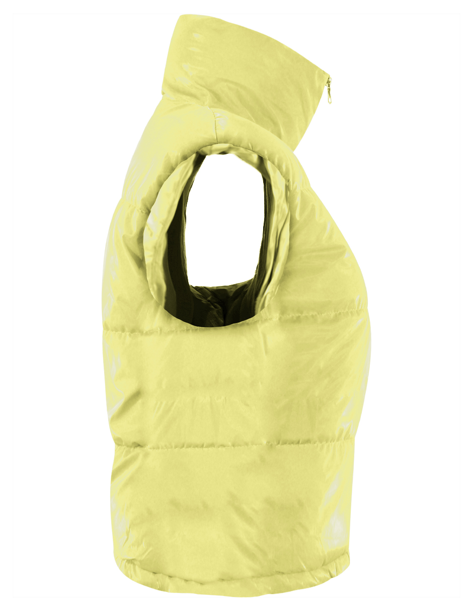Foto 6 pulgar | Chaleco Corto Brilloso Mujer Amarillo Roosevelt A229