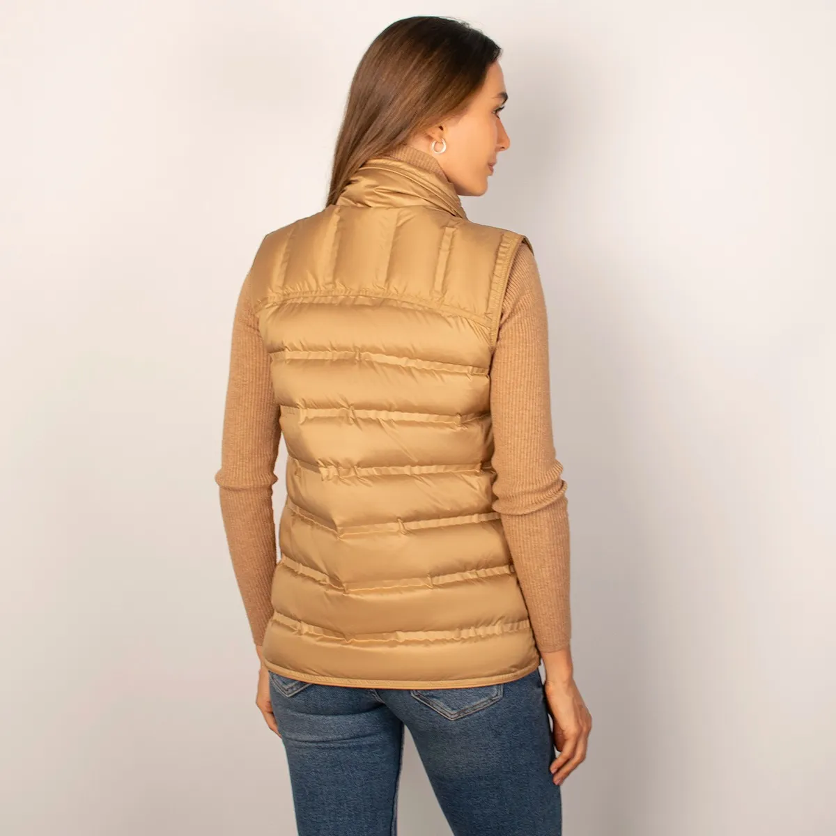 Foto 4 | Chaleco Greenlander Para Mujer Capitonado De Pluma Y Cuello Alto