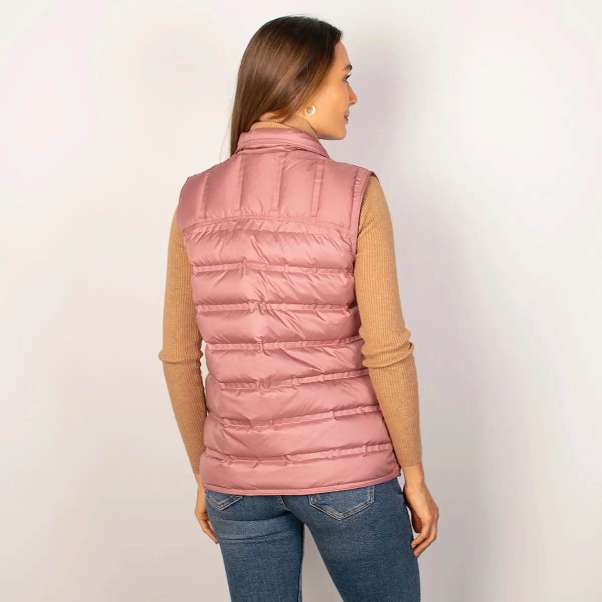Foto 3 | Chaleco Greenlander Para Mujer Capitonado De Pluma Y Cuello Alto