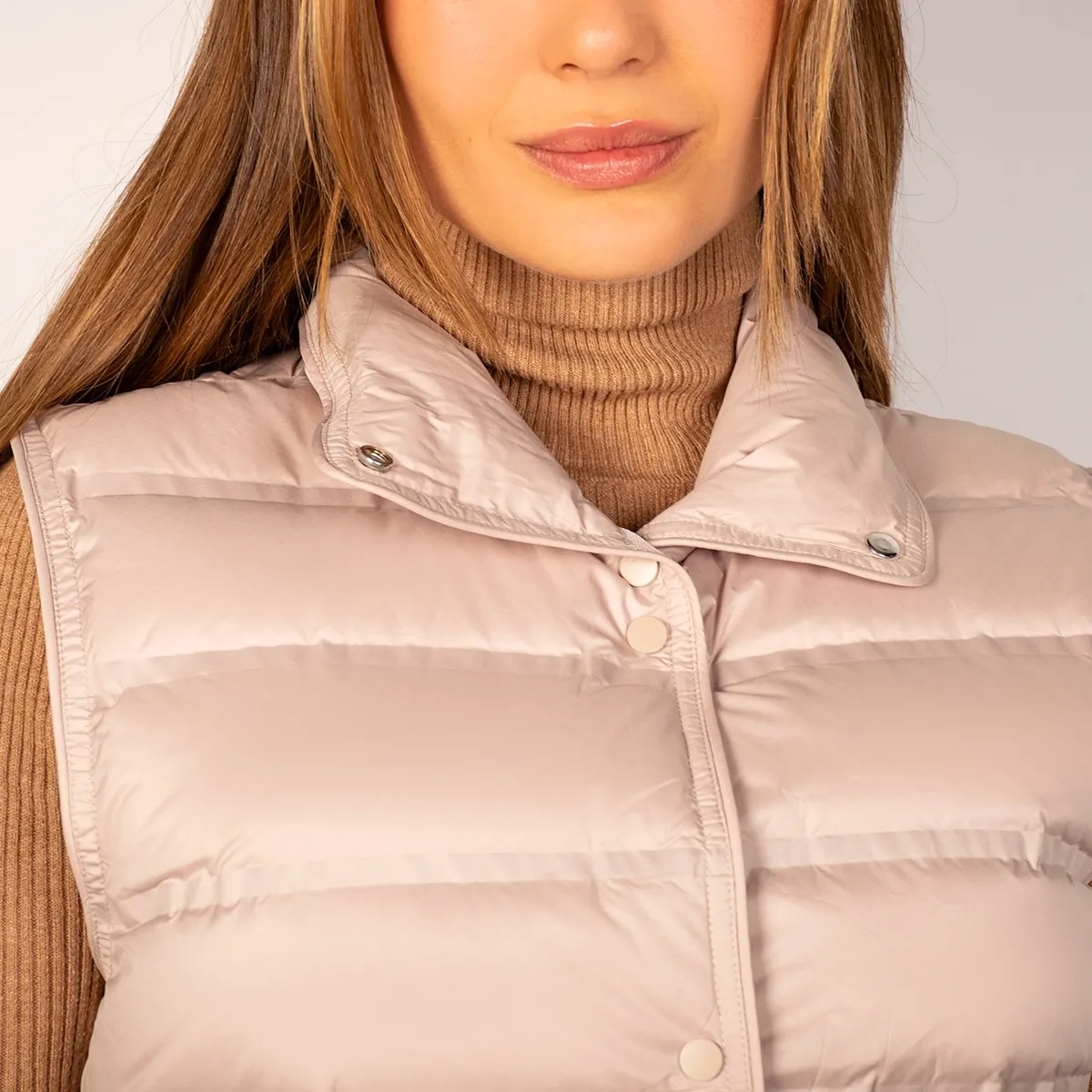 Foto 3 | Chaleco Greenlander Para Mujer Capitonado De Pluma Y Cuello Alto