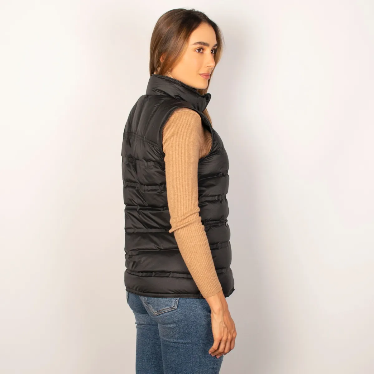 Foto 5 pulgar | Chaleco Greenlander Para Mujer Capitonado De Pluma Y Cuello Alto