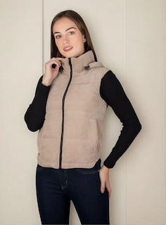 Foto 1 | Chaleco Greenlander Para Mujer Pana Con Capucha Ajustable