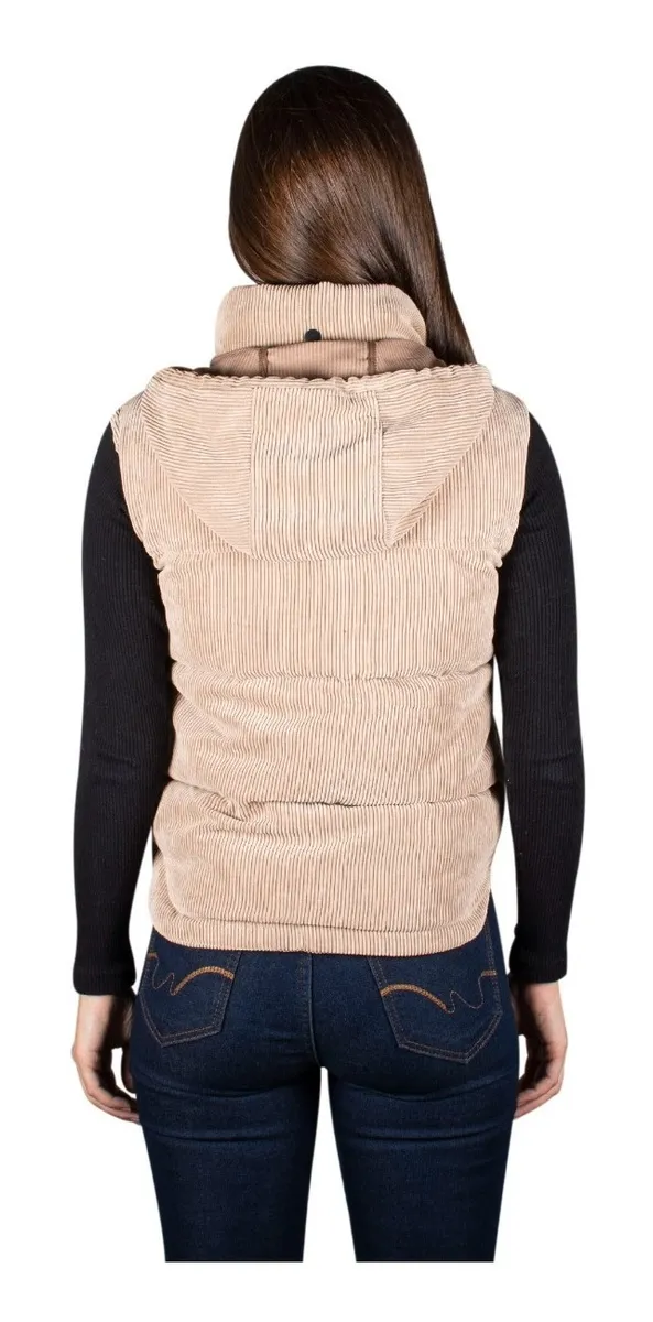 Foto 5 pulgar | Chaleco Greenlander Para Mujer Pana Con Capucha Ajustable