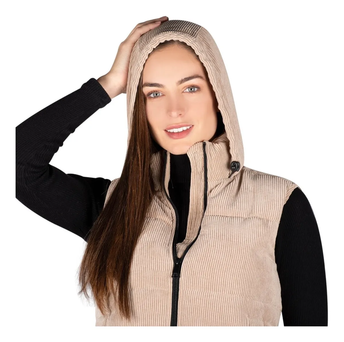 Foto 6 pulgar | Chaleco Greenlander Para Mujer Pana Con Capucha Ajustable