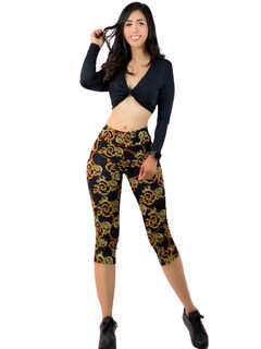 Foto 1 | Leggings Capri De Mujer Cap-010-2-d8 Stretch De Diseños Estampados
