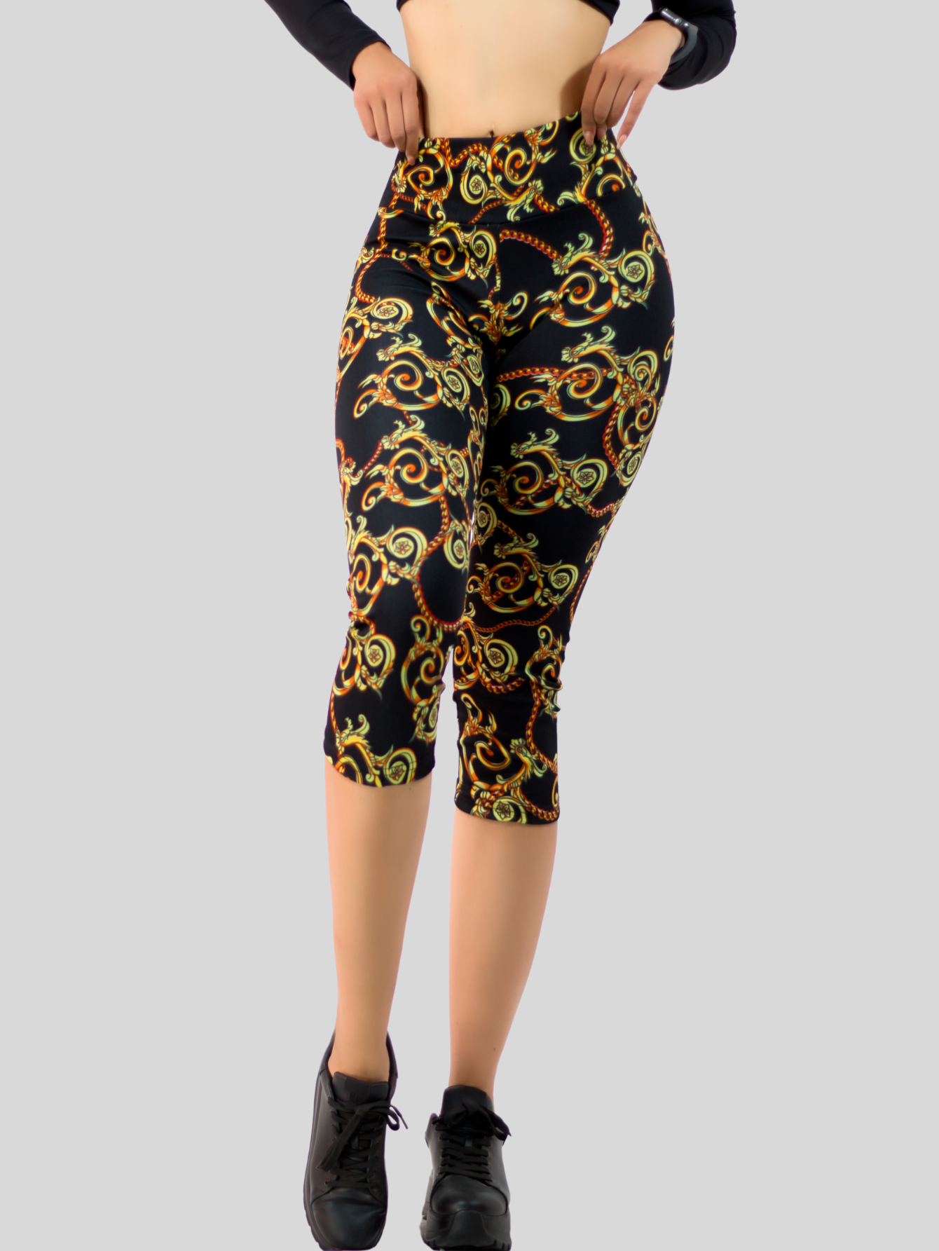 Foto 3 pulgar | Leggings Capri De Mujer Cap-010-2-d8 Stretch De Diseños Estampados