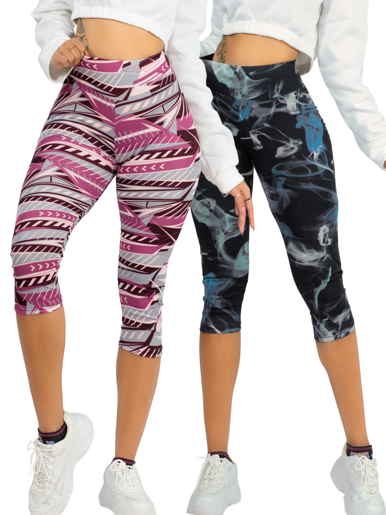Set De 2 Leggings Capri Cap-010 Dos Diseños