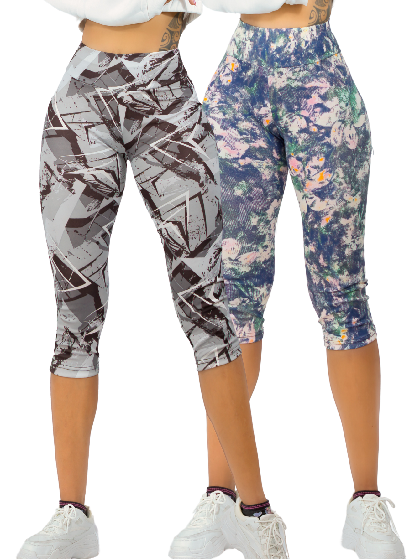 Set De 2 Leggings Capri Cap-010 Dos Diseños
