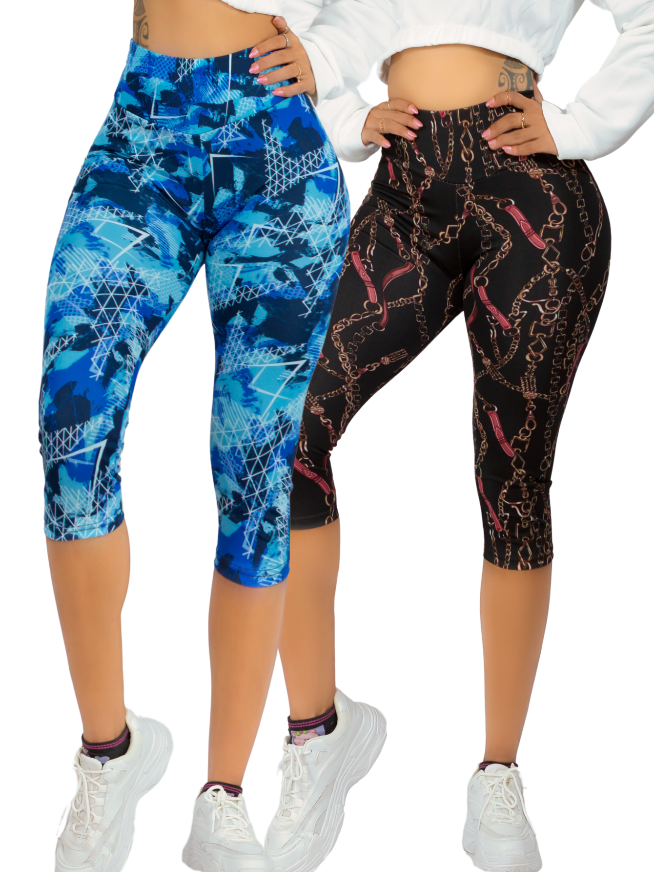 Set De 2 Leggings Capri Cap-010 Dos Diseños