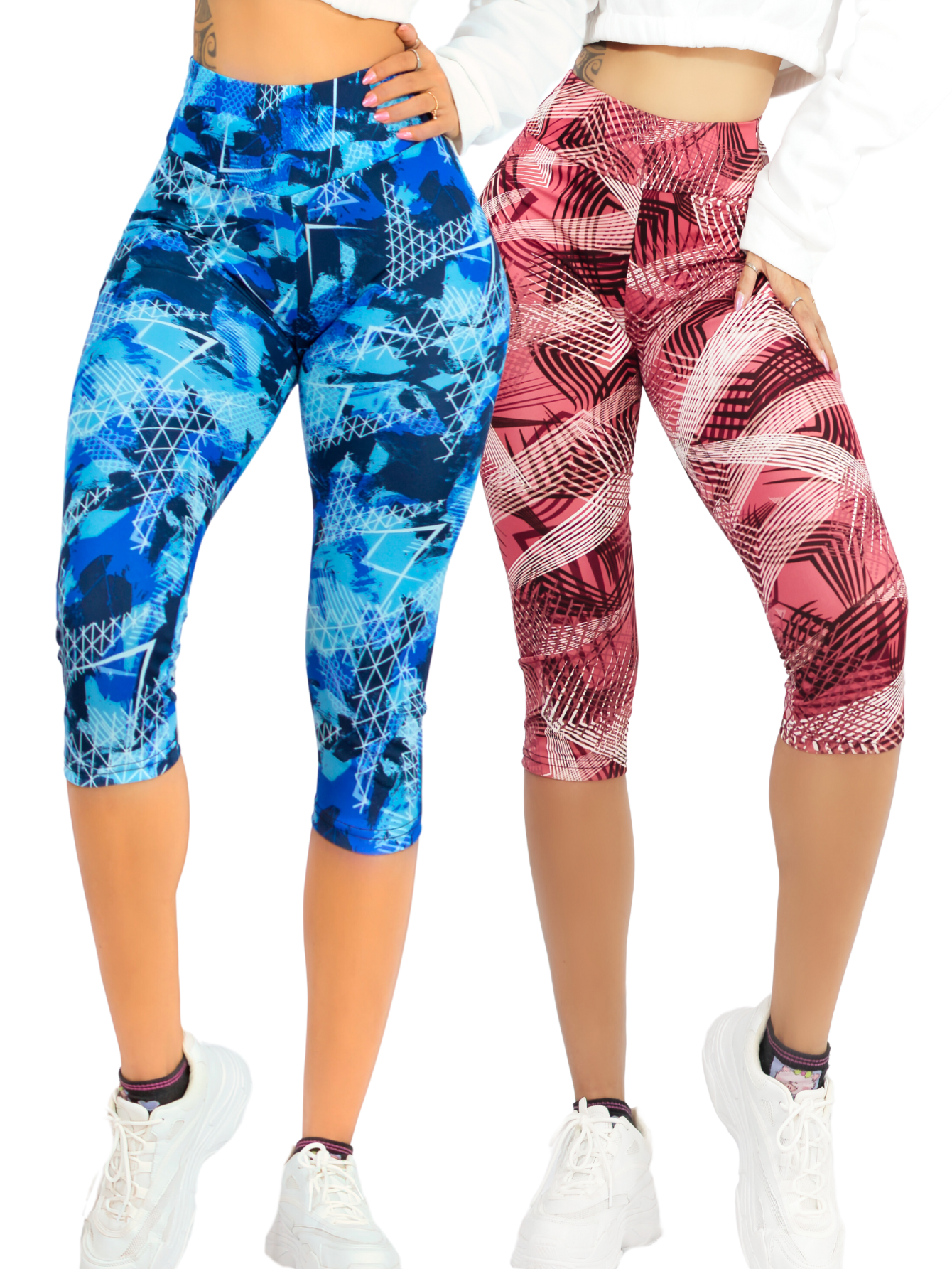 Set De 2 Leggings Capri Cap-010 Dos Diseños