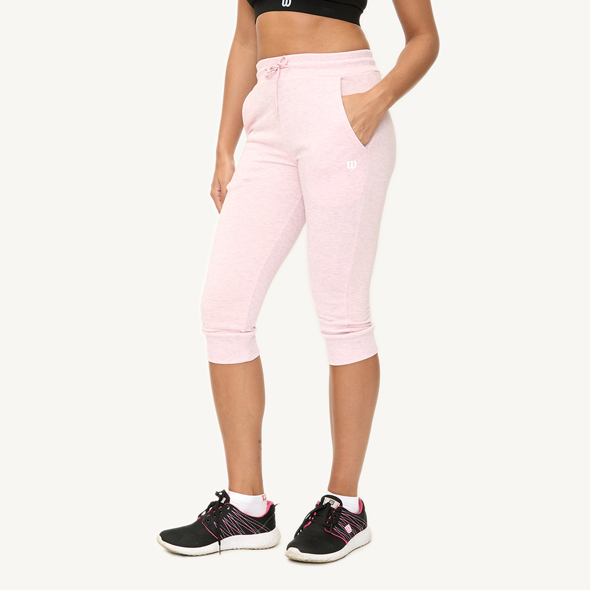 Foto 3 pulgar | Pantalón Pescador Wilson French Terry Rosa para Mujer