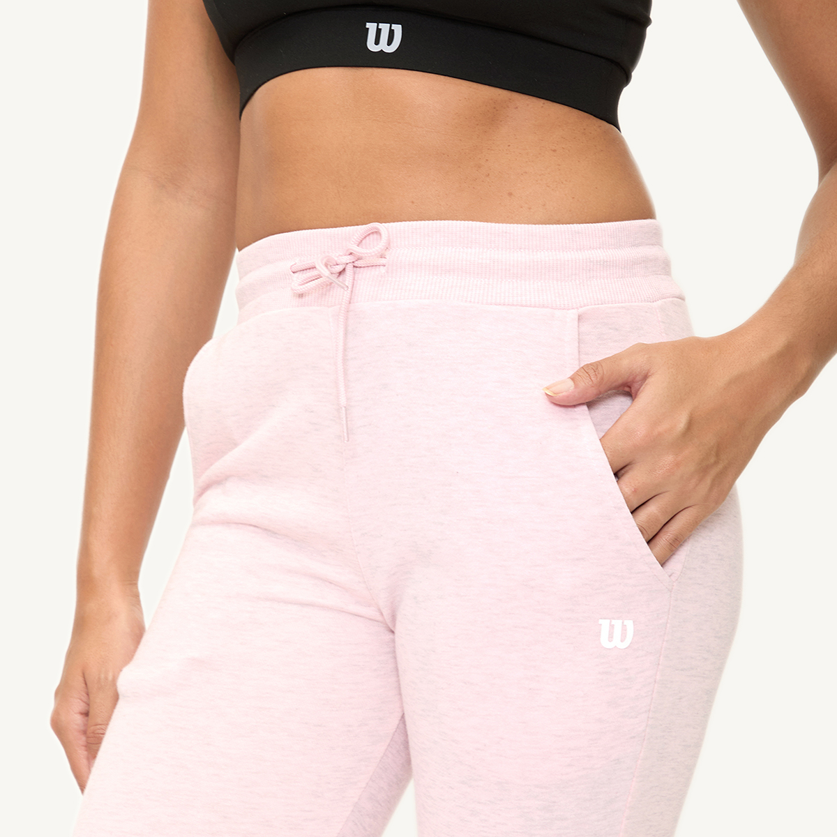 Foto 4 pulgar | Pantalón Pescador Wilson French Terry Rosa para Mujer