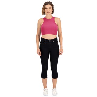 Foto 1 | Pantalón Capri Britos Jeans Mezclilla Negro para Mujer
