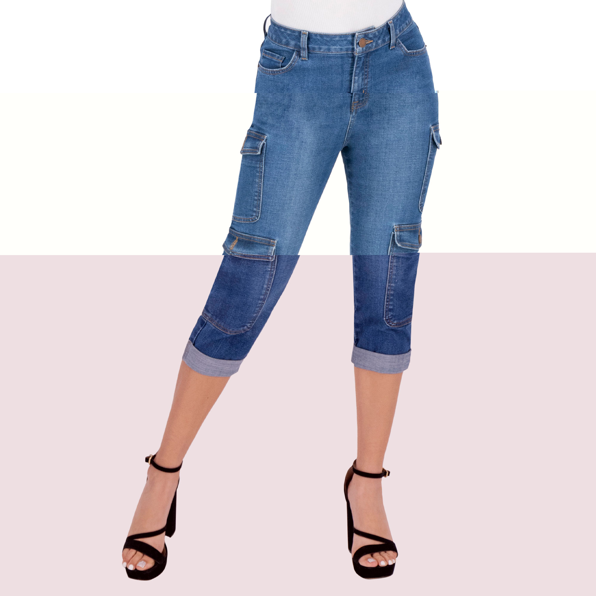 Foto 2 pulgar | Capri Britos Jeans Mujer Mezclilla Pescador Azul 025662