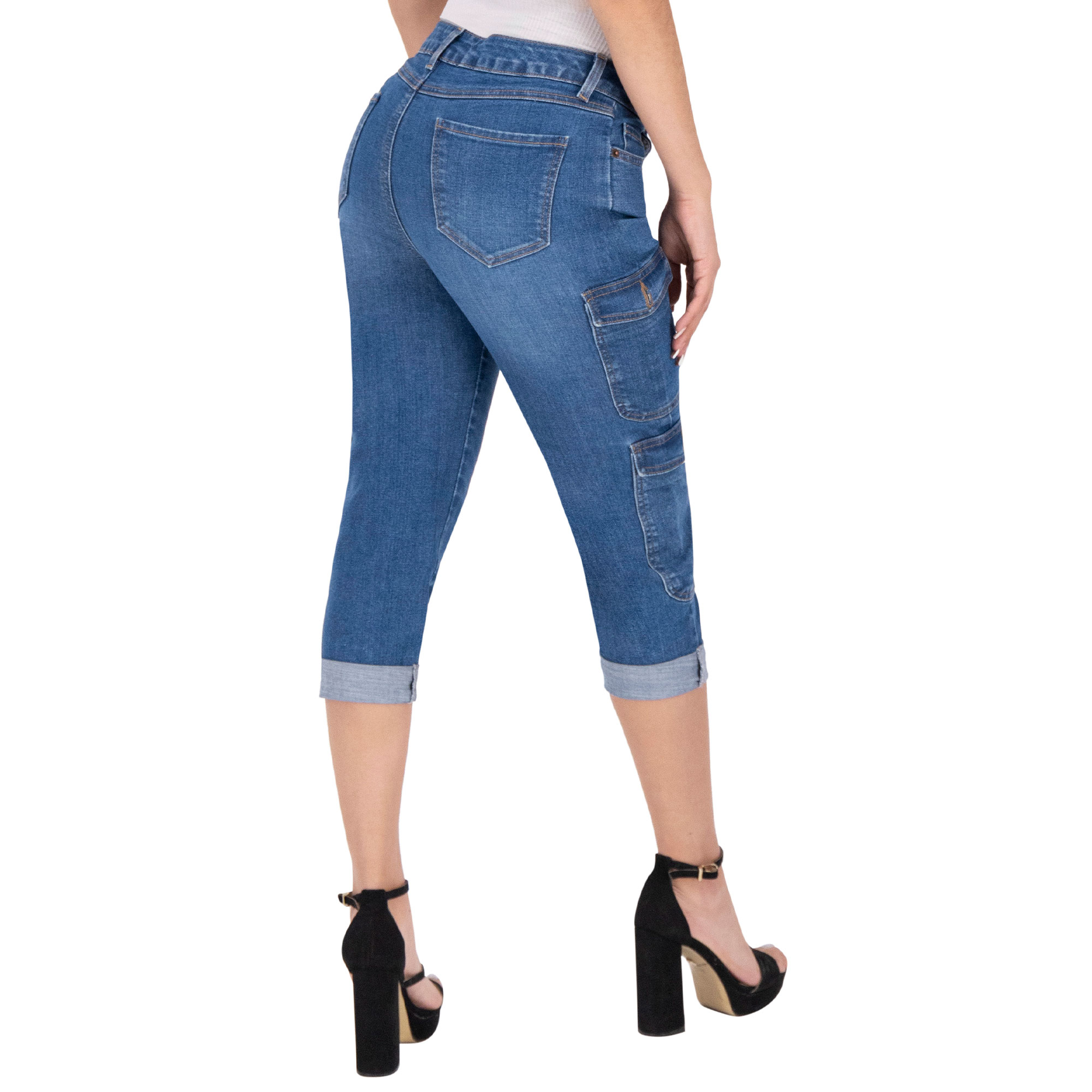 Foto 3 pulgar | Capri Britos Jeans Mujer Mezclilla Pescador Azul 025662