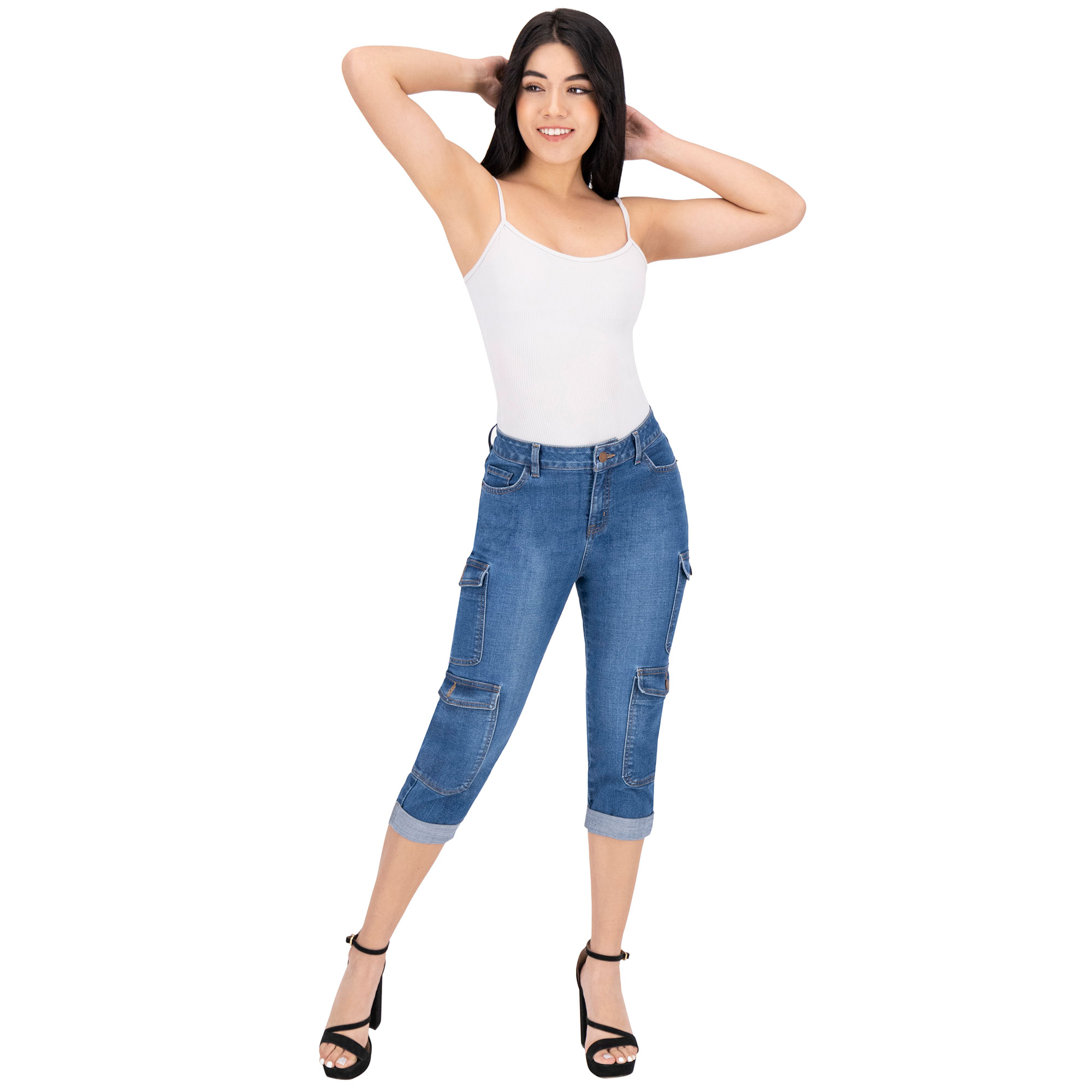 Foto 6 pulgar | Capri Britos Jeans Mujer Mezclilla Pescador Azul 025662