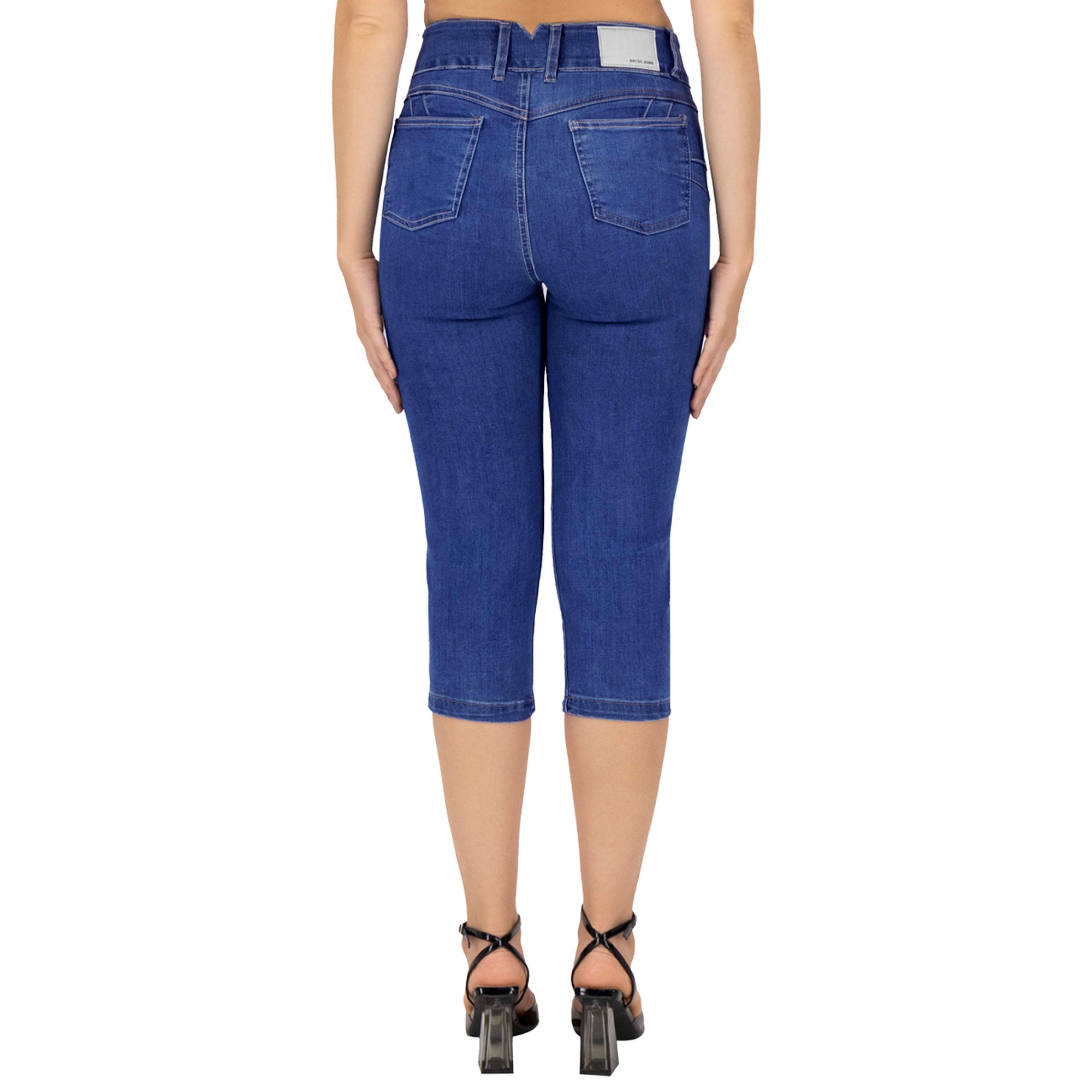 Foto 3 pulgar | Capri Britos Jeans Mujer Pescador Mezclilla Azul 025661