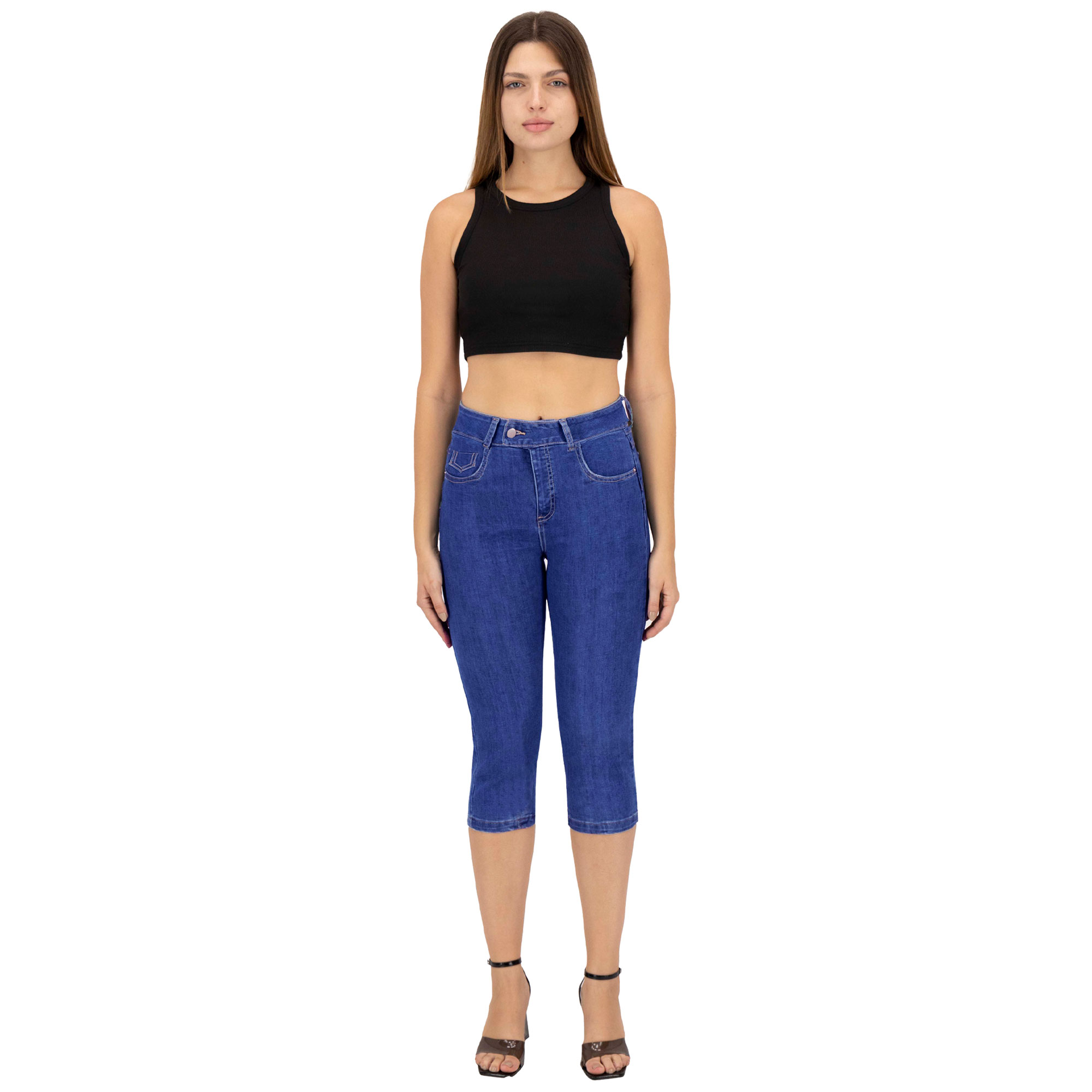 Foto 4 pulgar | Capri Britos Jeans Mujer Pescador Mezclilla Azul 025661