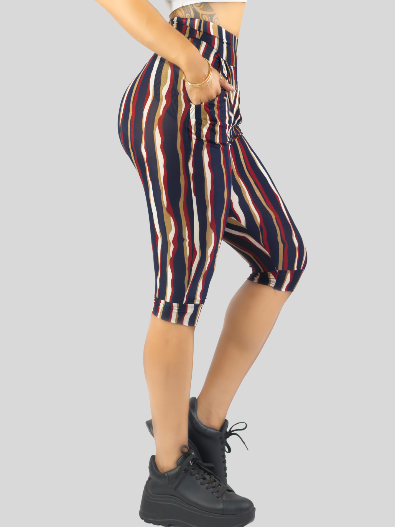 Foto 5 pulgar | Leggins Mujer Capris Bermuda Mallones Cap-011 Diseño 7 Mayon Mallas