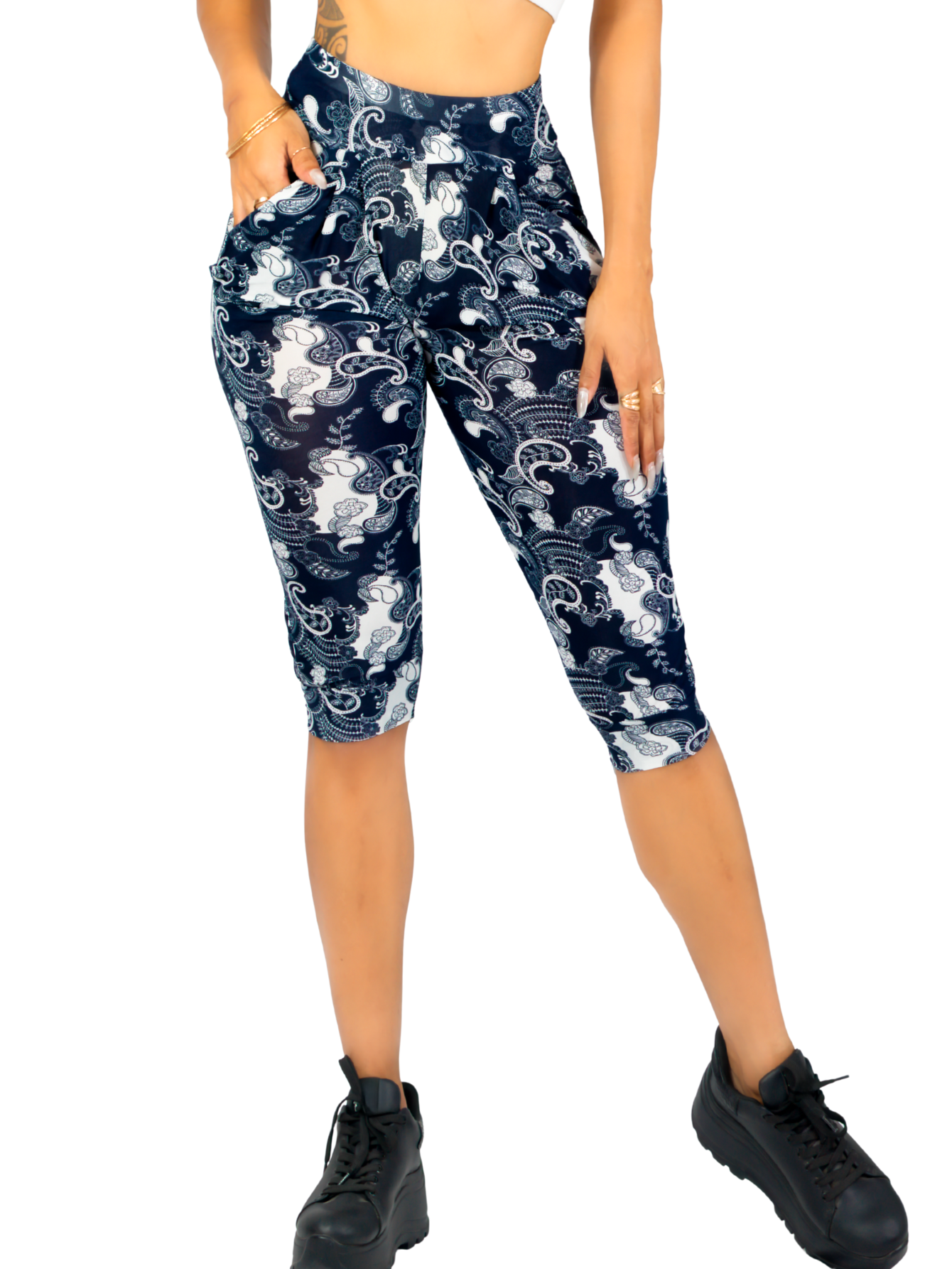 Foto 2 pulgar | Leggins Mujer Capris Bermuda Mallones Cap-011 Diseño 2 Mayon Mallas