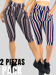 Foto 5 | Set De 2 Leggins Mujer Capris Bermuda Mallones Cap-011-px2 Dos Diseños Mayon Mallas