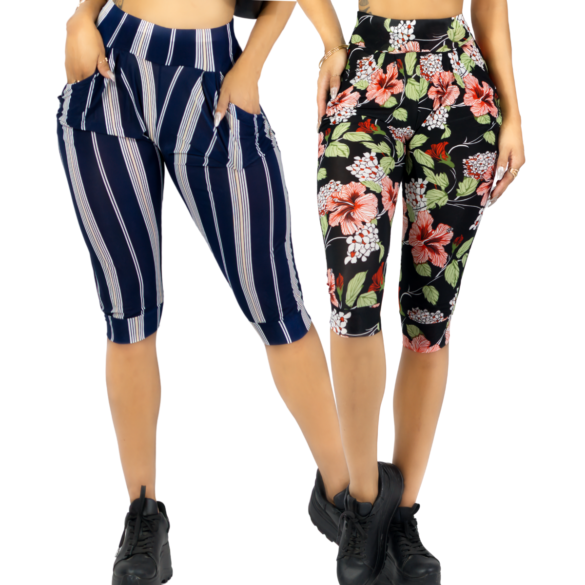 Foto 1 | Set De 2 Leggins Mujer Capris Bermuda Mallones Cap-011-px2 Dos Diseños Mayon Mallas