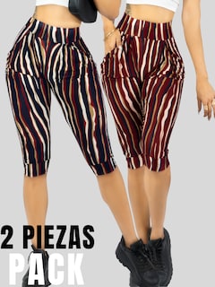 Foto 5 | Set De 2 Leggins Mujer Capris Bermuda Mallones Cap-011-px2 Dos Diseños Mayon Mallas