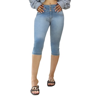 Foto 1 | Capri Mujer Tiro Medio Stretch Azul Bajo