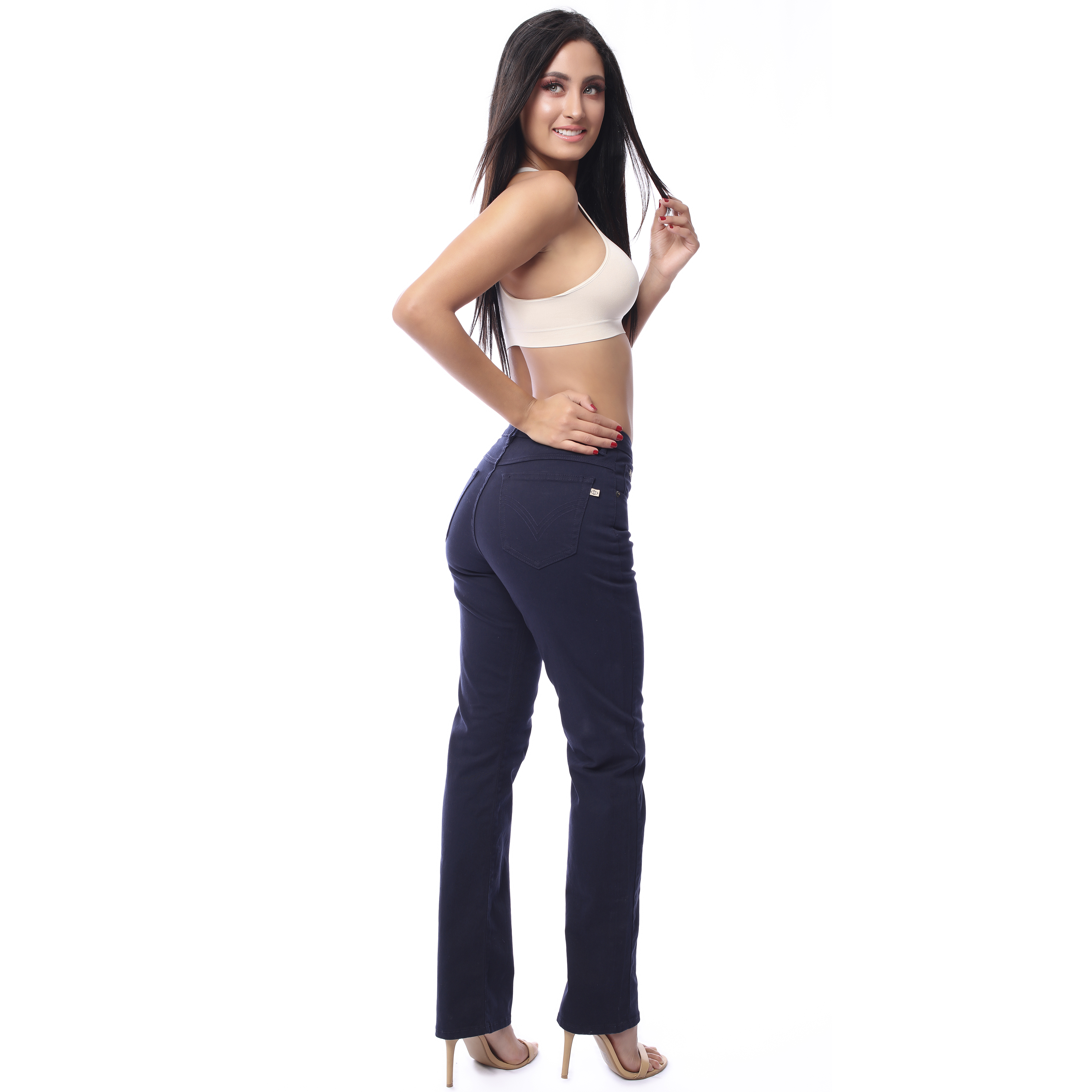 Foto 3 pulgar | Pantalón De Gabardina Para Dama Dayana Corte Recto Ajustable