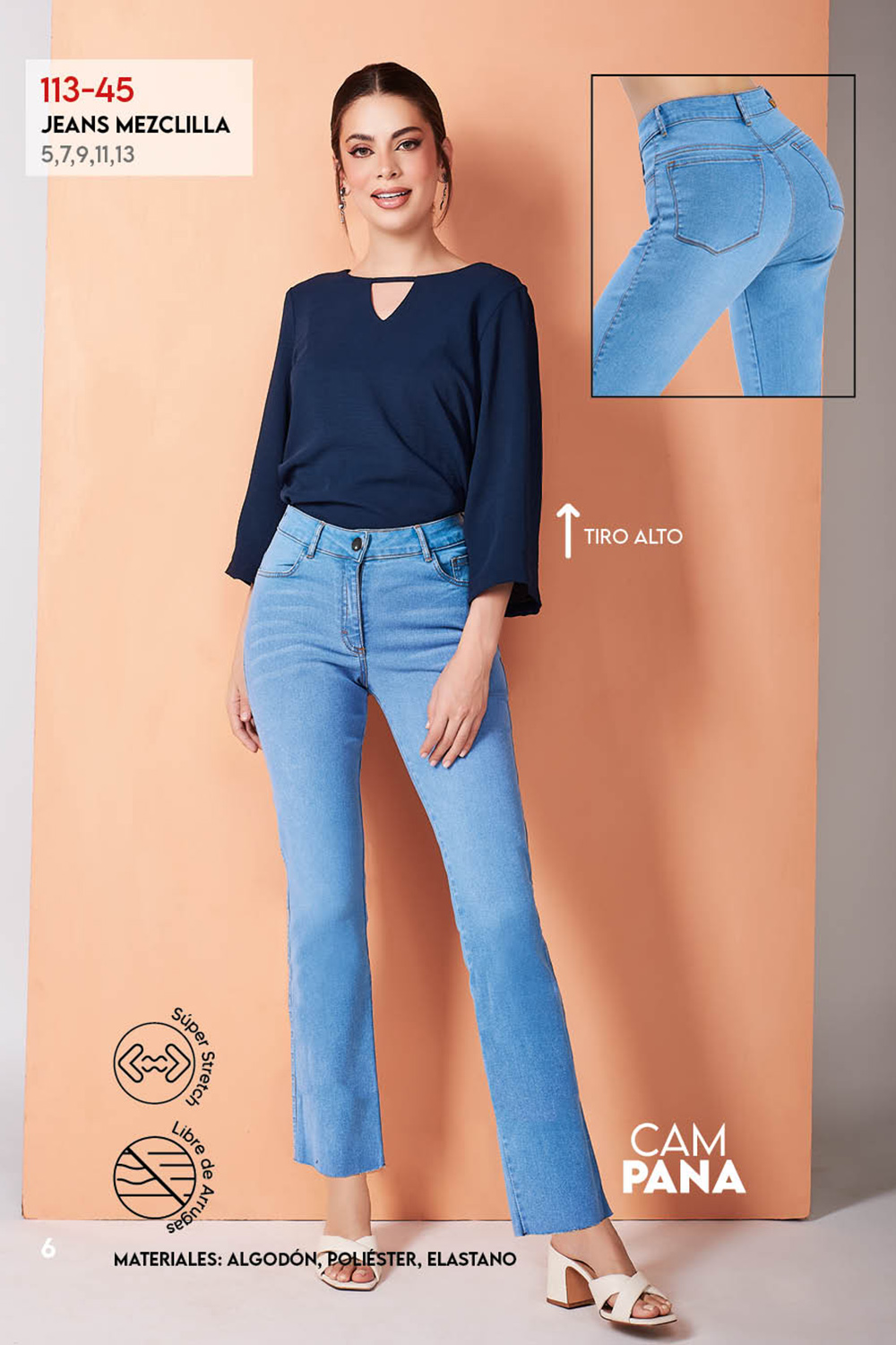 Foto 4 pulgar | Jeans Devendi color Azul para Mujer