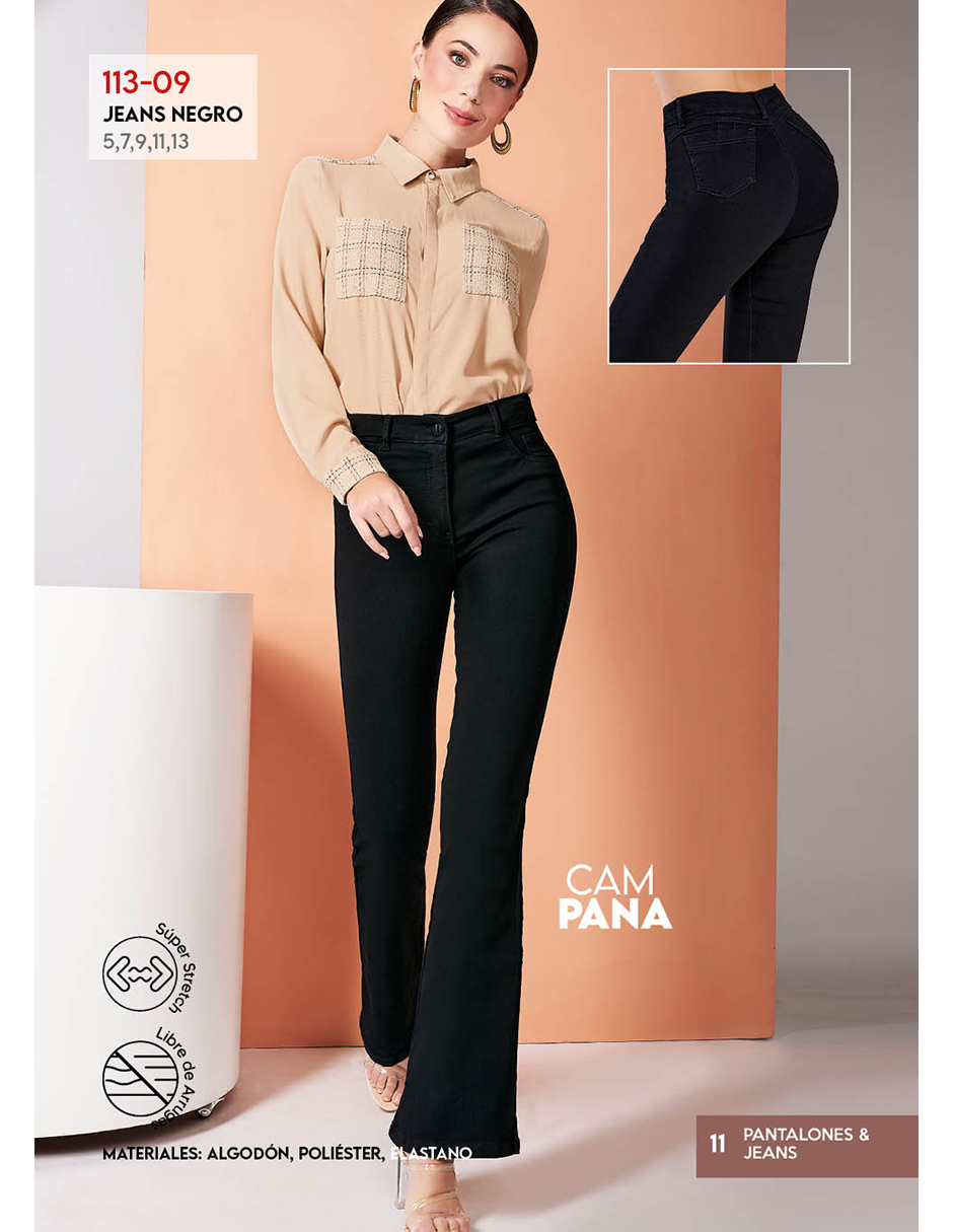 Foto 4 pulgar | Jeans Devendi color Negro Stretch Campana