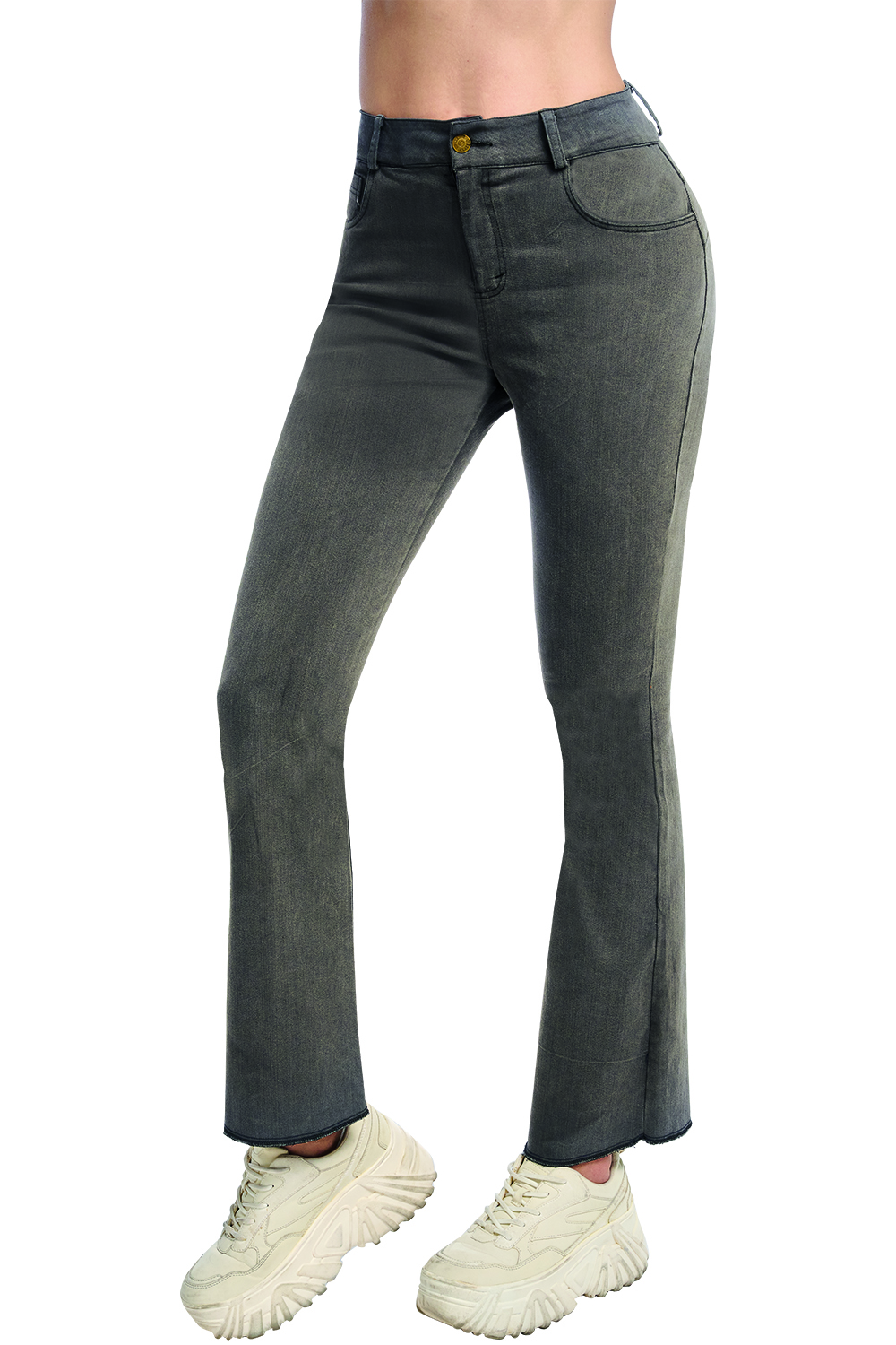 Jeans Devendi color Gris Campana Stretch