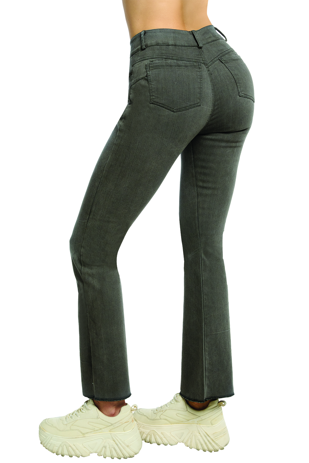 Foto 2 | Jeans Devendi color Gris Campana Stretch