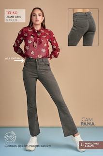 Foto 3 | Jeans Devendi color Gris Campana Stretch