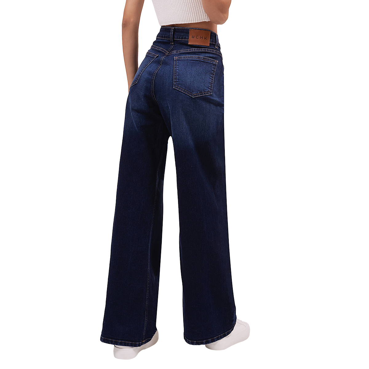 Foto 3 pulgar | Jeans Wide Leg MCHK Azul Stretch para Dama
