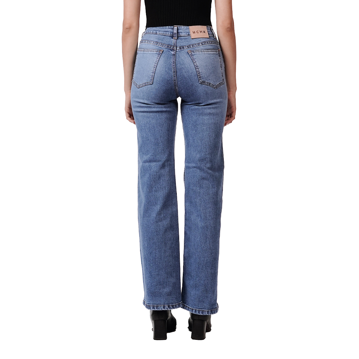 Foto 3 | Jeans Wide Leg MCHK Azul Stretch para Dama
