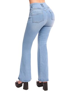 Foto 2 | Jeans Devendi Azul para Mujer