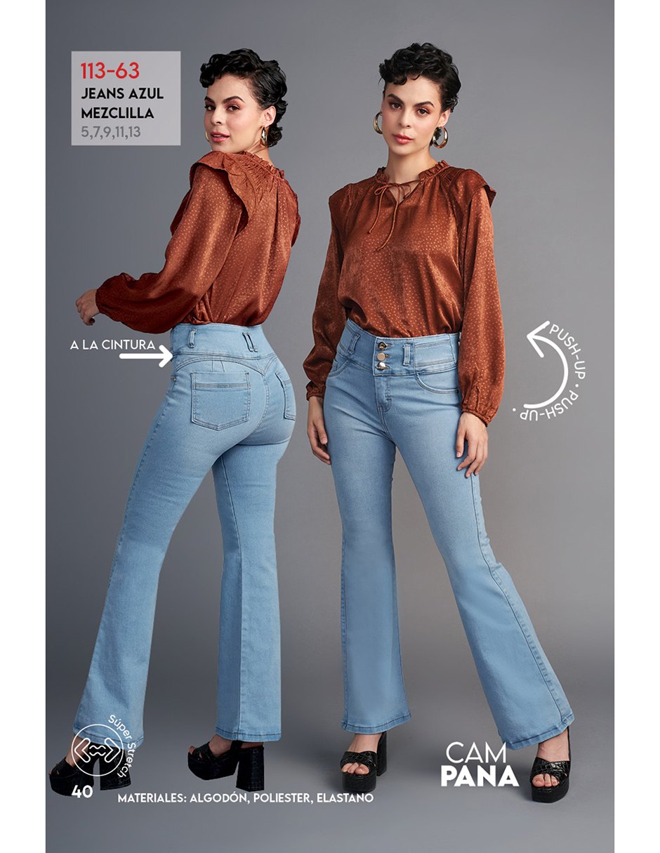 Foto 4 pulgar | Jeans Devendi Azul para Mujer