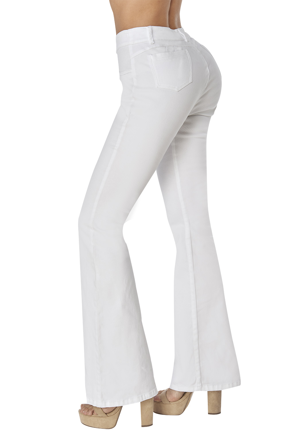 Foto 3 pulgar | Jeans Devendi Blancos Campana