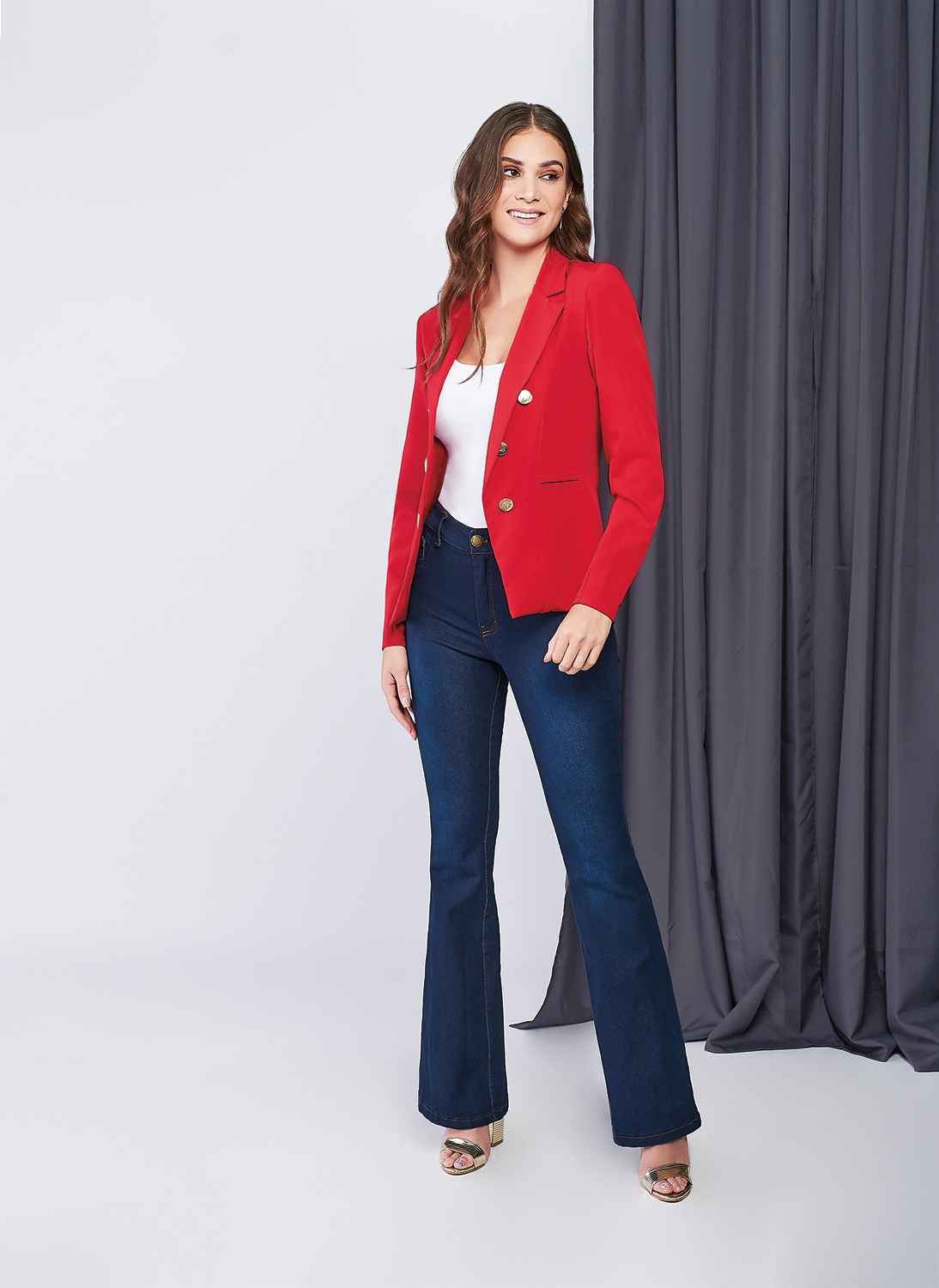 Foto 3 | Jeans Devendi Azules Campana
