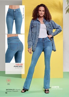 Foto 3 | Jeans Devendi Azul para Mujer