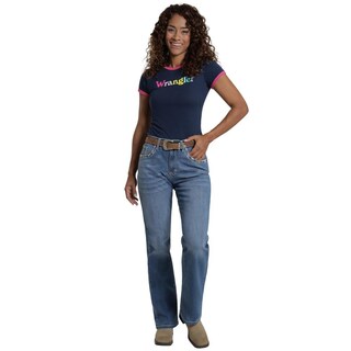 Foto 4 | Jeans Vaquero Wrangler Mujer Boot Cut 447 Azul