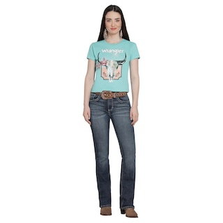 Foto 4 | Jeans Vaquero Wrangler Mujer Boot Cut 217 Azul