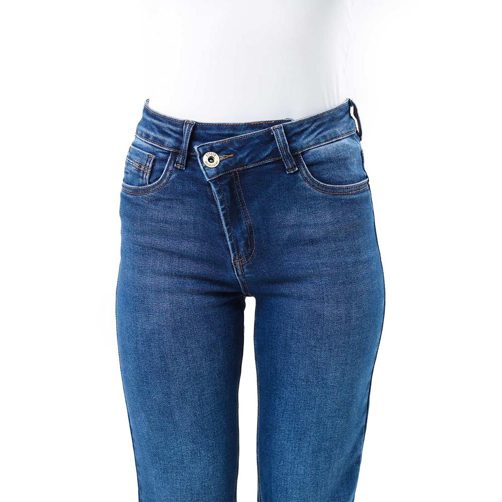 Foto 4 pulgar | Jeans Bootcut Cintura Asimetrica /juvenil  3869 (azul Medio) Azul