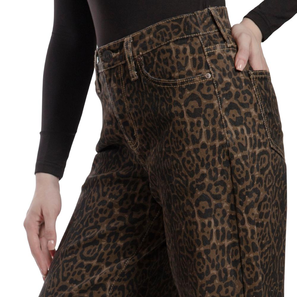 Foto 4 pulgar | Pantalón Barrel Mujer Balam Bl7234 Cafe