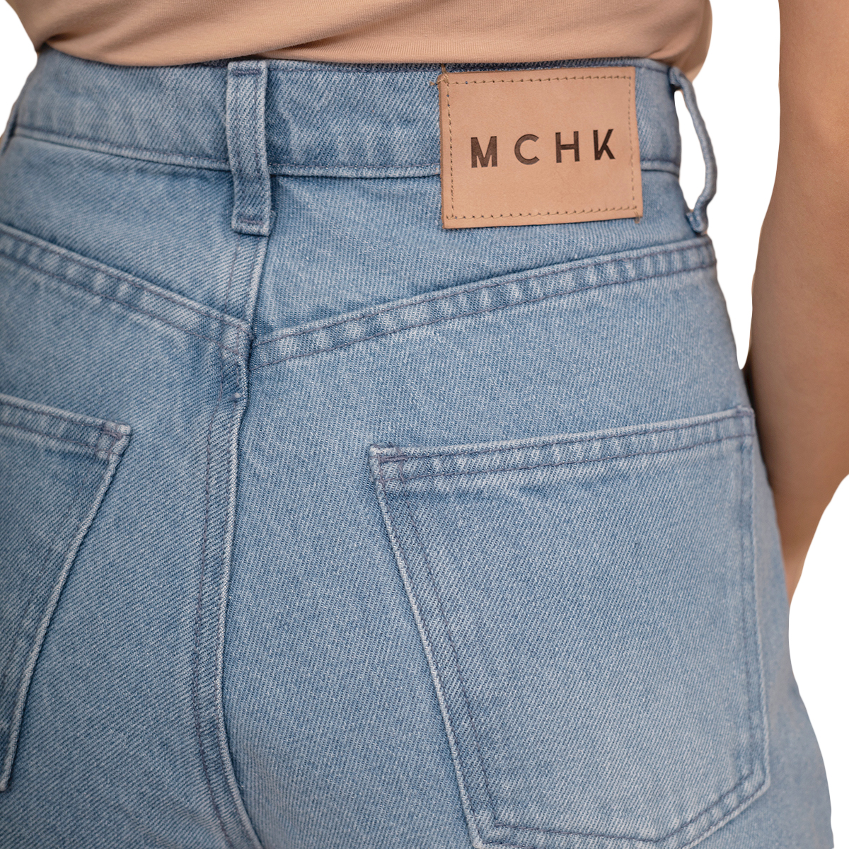 Foto 5 pulgar | Jeans de Mezclilla Wide Leg MCHK 6008 Blue Light Tiro Alto para Mujer