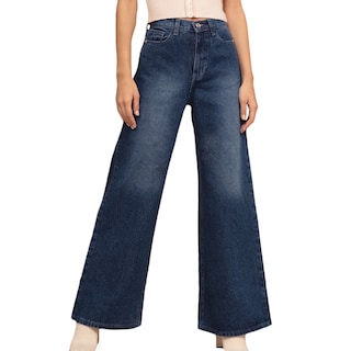 Foto 1 | Jeans de Mezclilla Wide Leg MCHK 6009 color Azul Oscuro Tiro Alto para Mujer