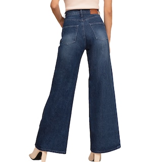 Foto 3 | Jeans de Mezclilla Wide Leg MCHK 6009 color Azul Oscuro Tiro Alto para Mujer