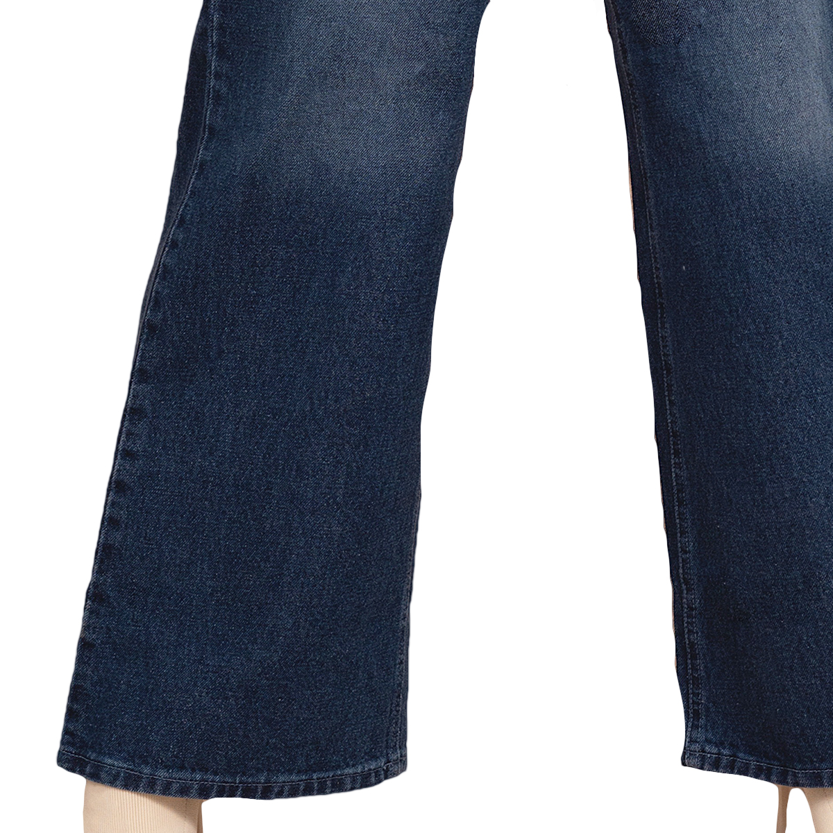 Foto 6 pulgar | Jeans de Mezclilla Wide Leg MCHK 6009 color Azul Oscuro Tiro Alto para Mujer