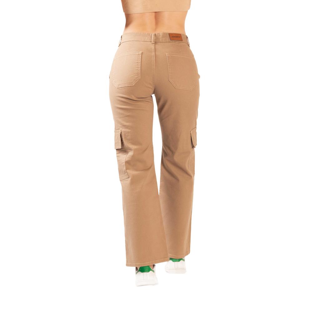 Foto 3 pulgar | Pantalón Cargo Tiro Alto Jeanswest 9418d Beige